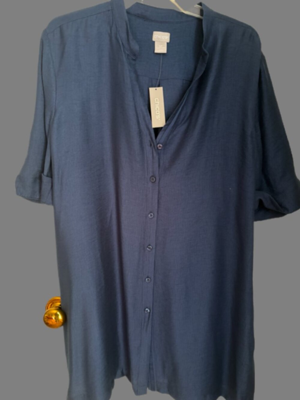 Chico's Deep Indigo Tunic Top Size 3P NWT